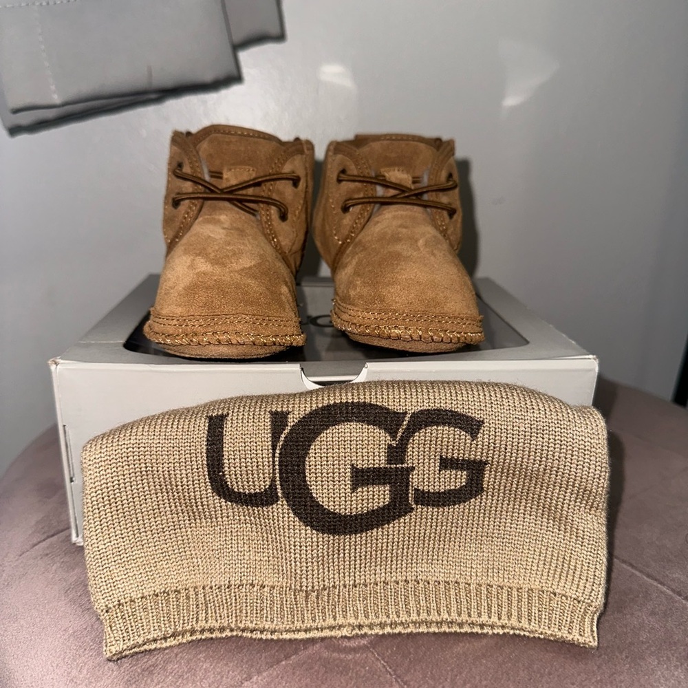 UGG Classic Tan Boots and Beanie Set